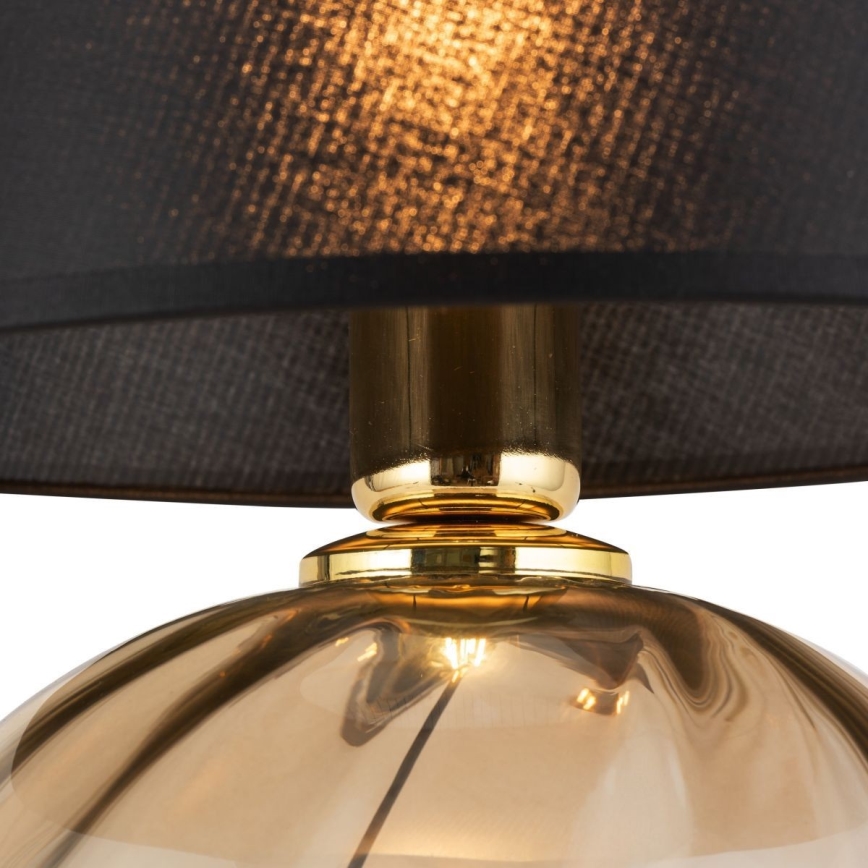 Stolná lampa AUREA 1xE27/15W/230V čierna/béžová