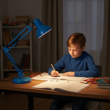 Stolná lampa AURIQ 1xE27/60W/230V modrá