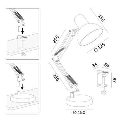 Stolná lampa AURIQ 1xE27/60W/230V modrá