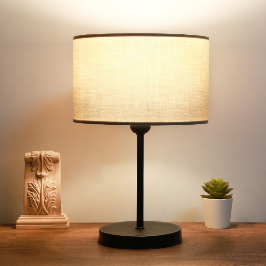 Stolná lampa AYD 1xE27/40W/230V béžová/čierna