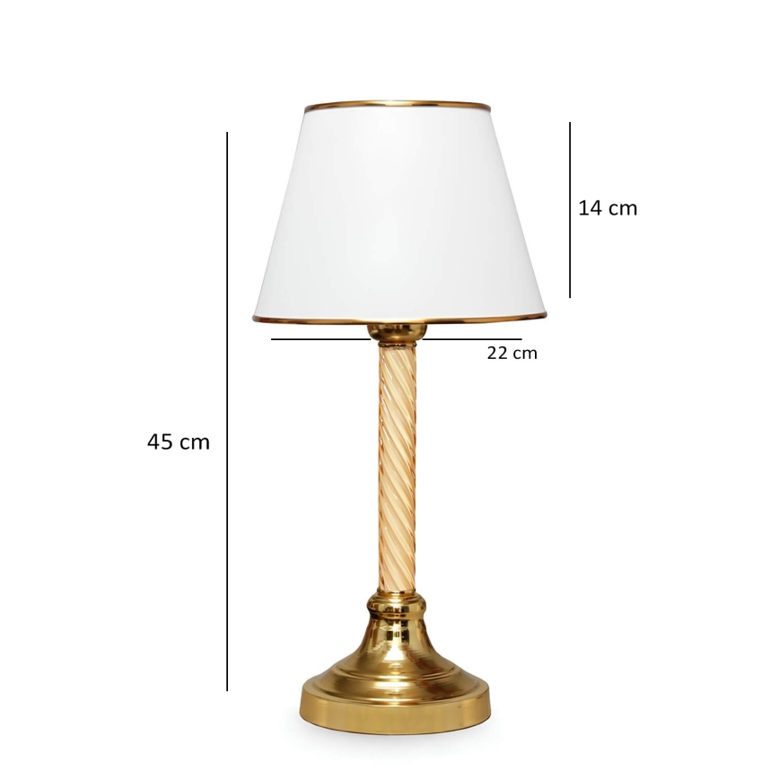 Stolná lampa AYD 1xE27/40W/230V biela/zlatá