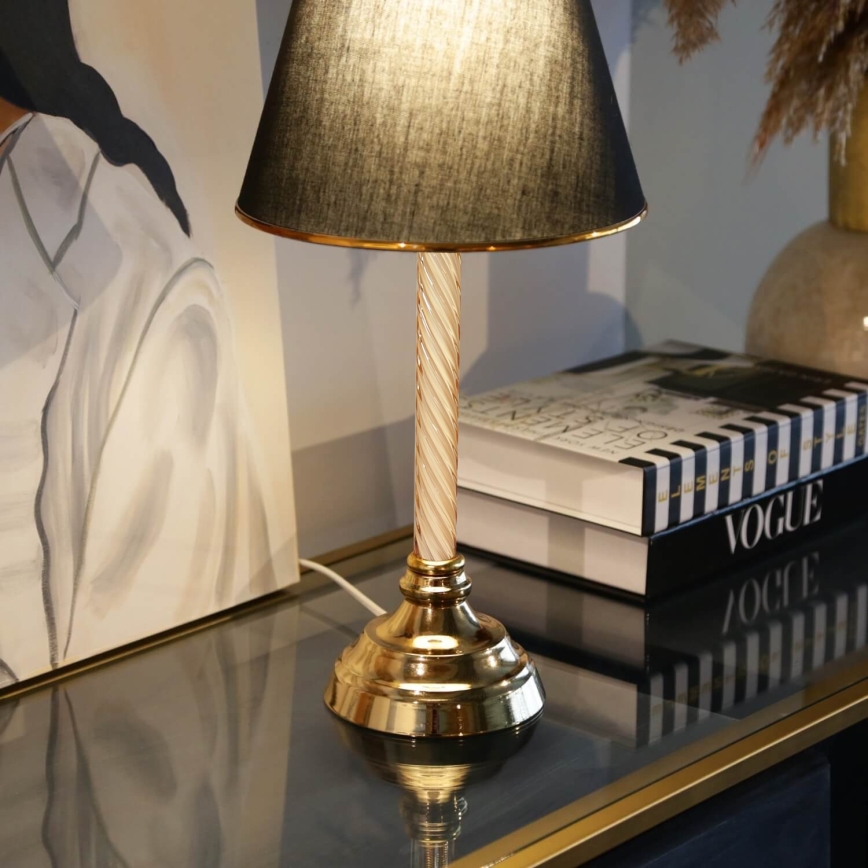 Stolná lampa AYD 1xE27/40W/230V čierna/zlatá