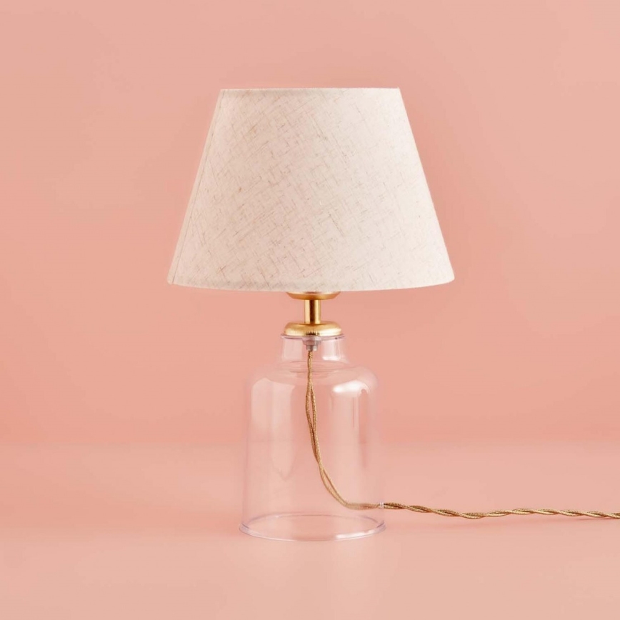 Stolná lampa AYD 1xE27/40W/230V krémová/číra