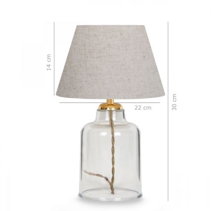 Stolná lampa AYD 1xE27/40W/230V sivá/číra