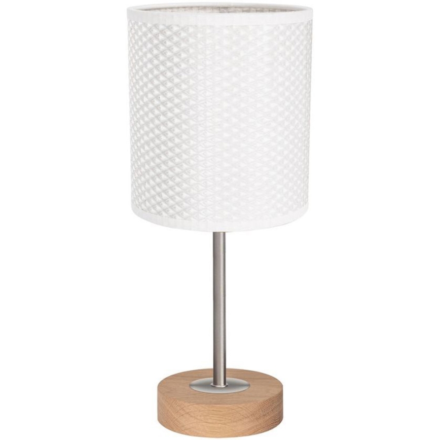 Stolná lampa BENITA 1xE27/60W/230V 30 cm biela/dub