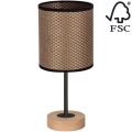 Stolná lampa BENITA 1xE27/60W/230V 30 cm hnedá/dub – FSC certifikované