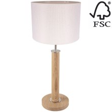 Stolná lampa BENITA 1xE27/60W/230V 61 cm krémová/dub – FSC certifikované