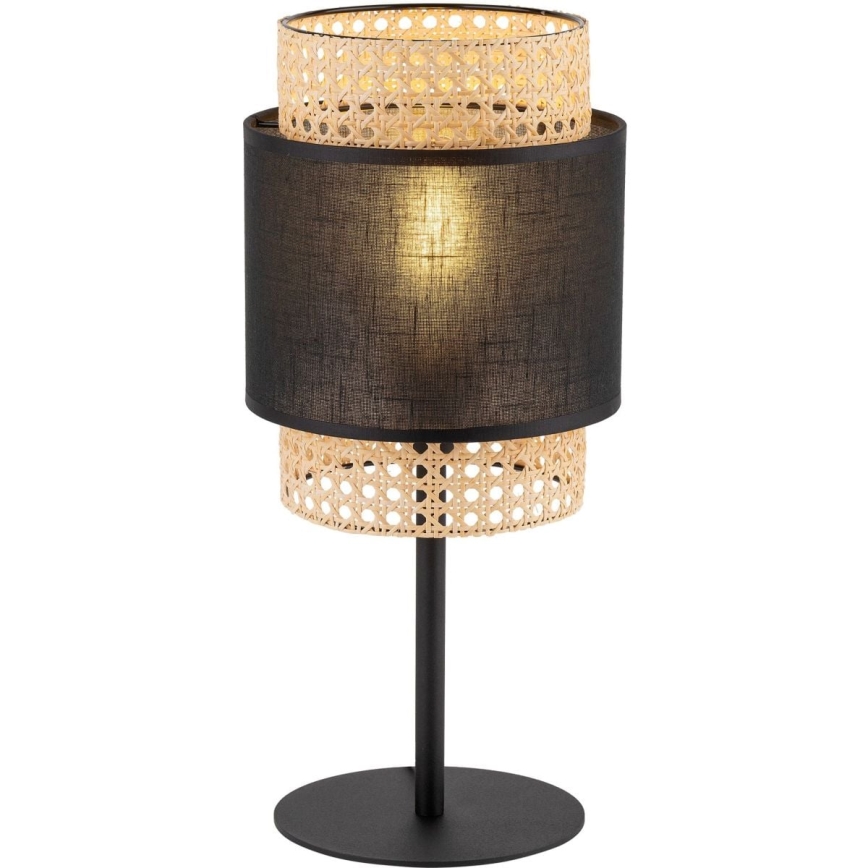 Stolná lampa BOHO 1xE27/15W/230V čierna/ratan