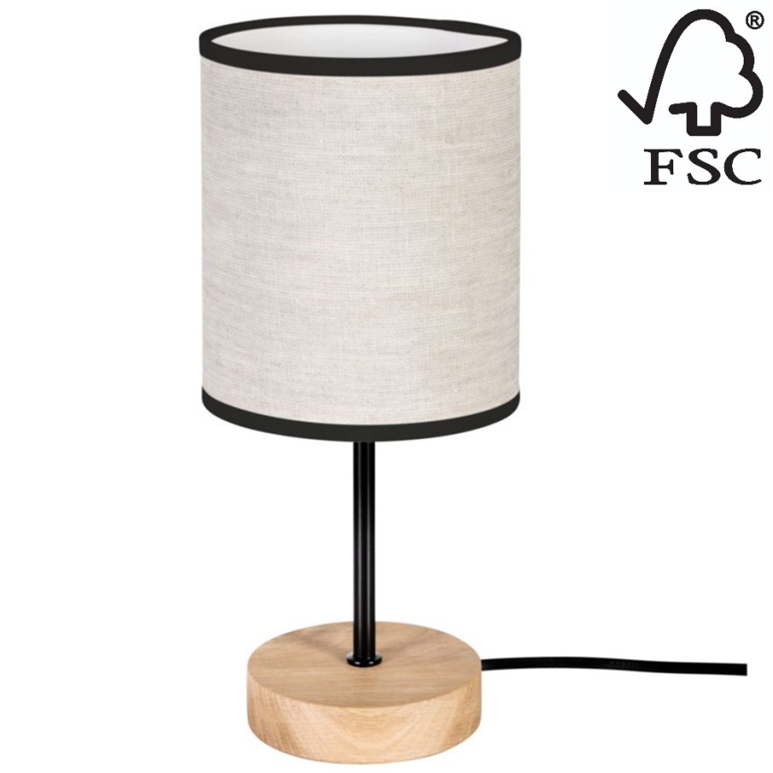 Stolná lampa BOHO 1xE27/25W/230V dub – FSC certifikované