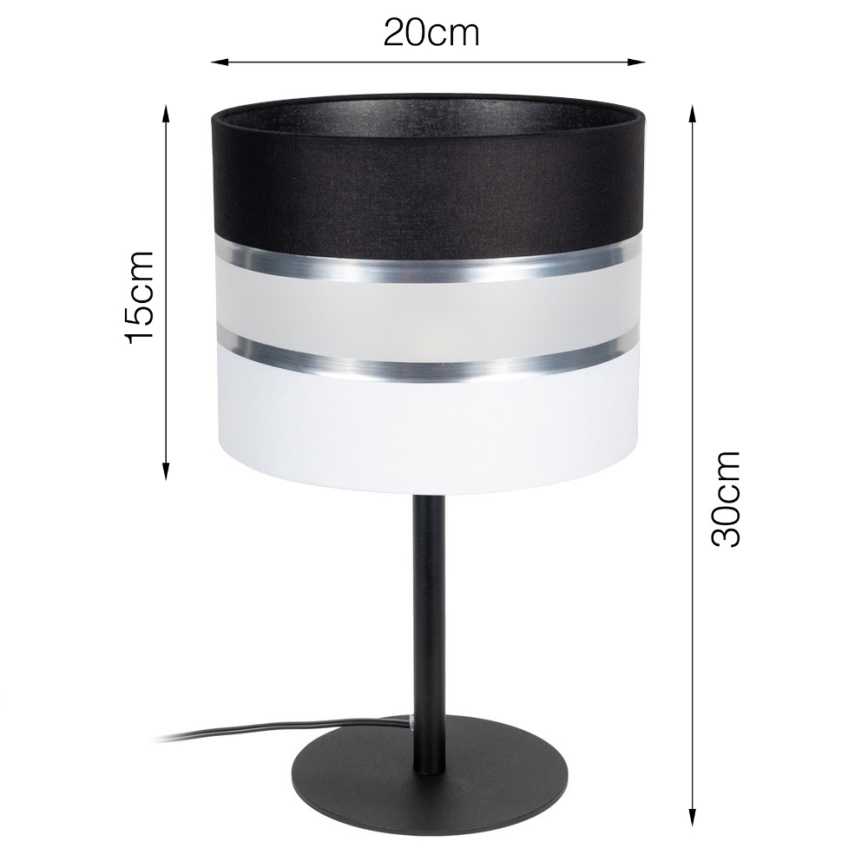 Stolná lampa CORAL 1xE27/60W/230V čierna/biela