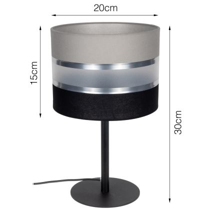 Stolná lampa CORAL 1xE27/60W/230V čierna/šedá