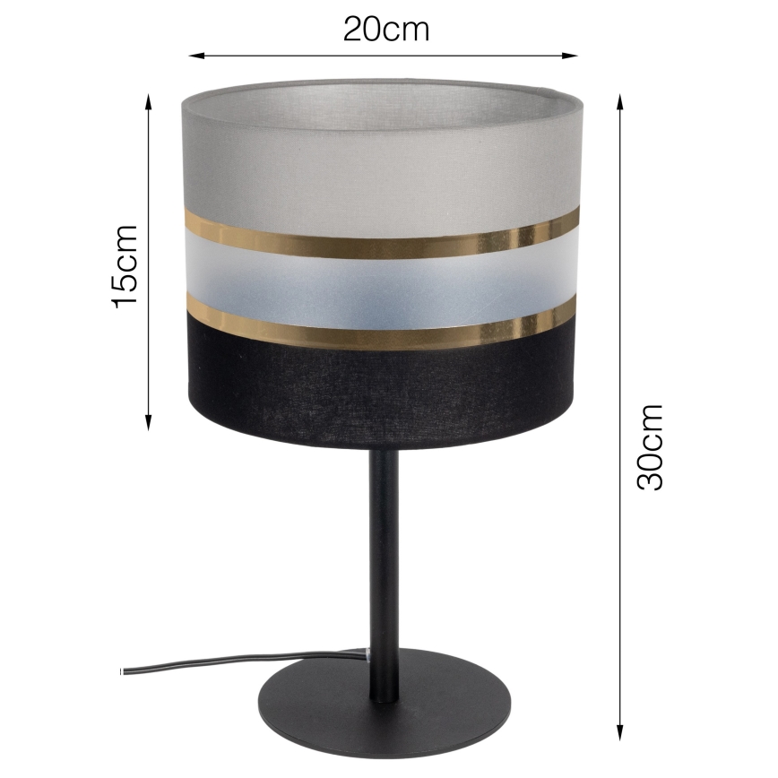 Stolná lampa CORAL 1xE27/60W/230V čierna/šedá