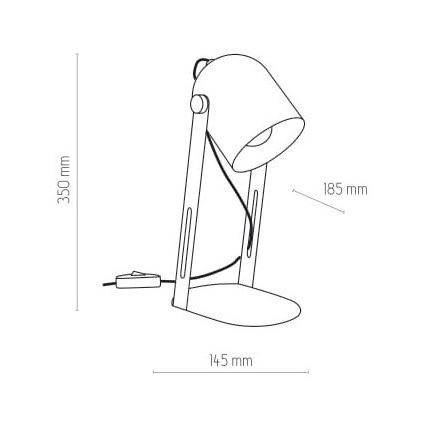 Stolná lampa DAVIS 1xE27/60W/230V čierna