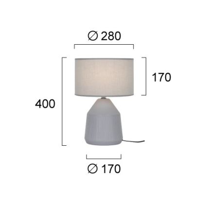 Stolná lampa DOLLY 1xE27/25W/230V sivá