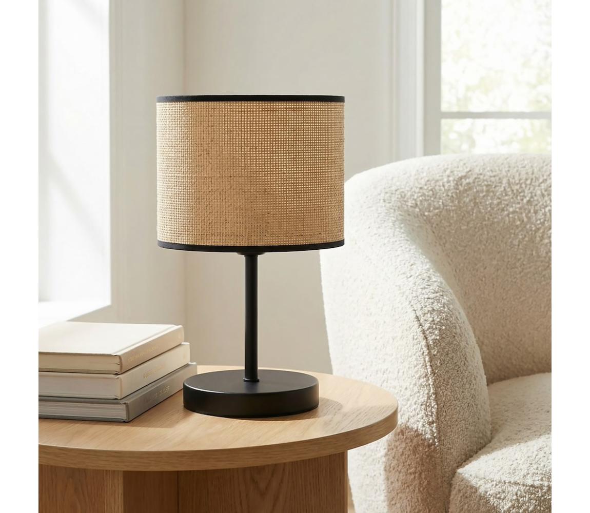 EMIBIG Stolná lampa ECO 1xE27/15W/230V béžová/ratan 1654/LN1
