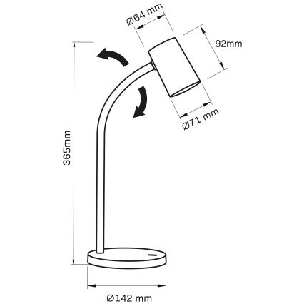 Stolná lampa FELIX 1xGU10/9W/230V čierna