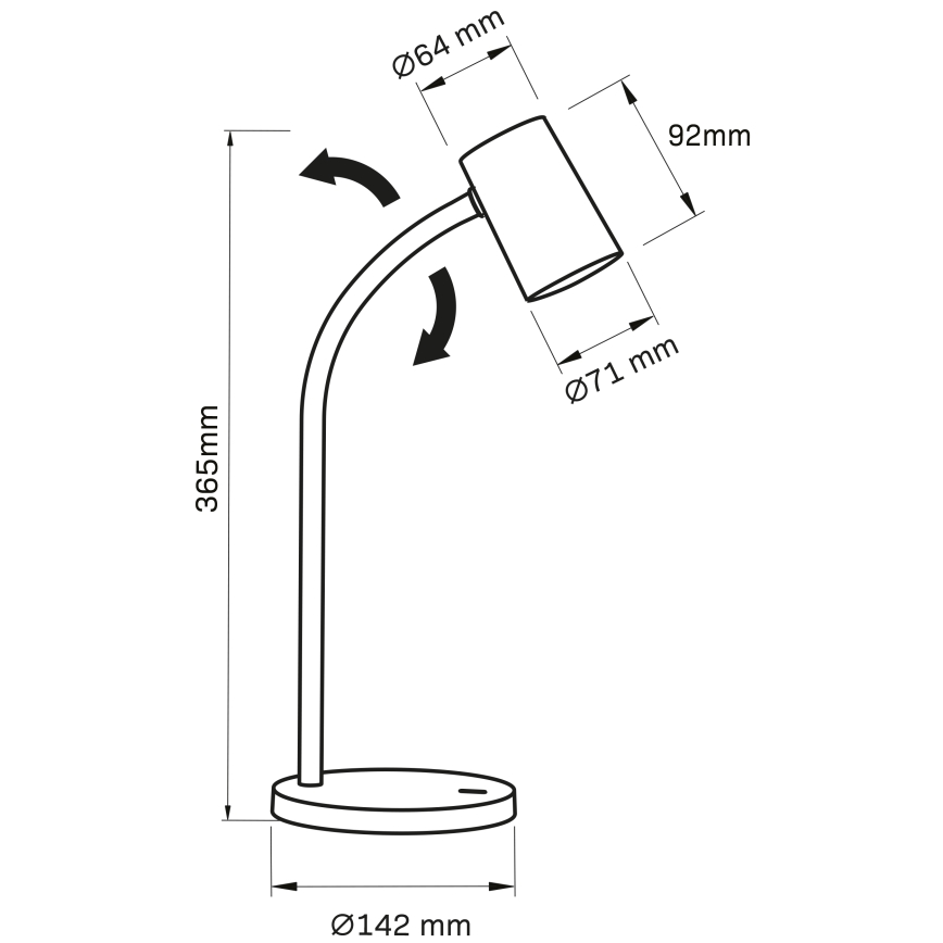 Stolná lampa FELIX 1xGU10/9W/230V čierna
