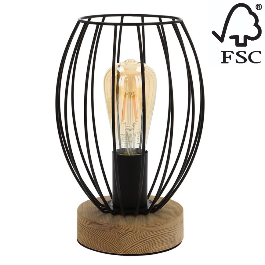 Stolná lampa GUNNAR 1xE27/25W/230V dub – FSC certifikované