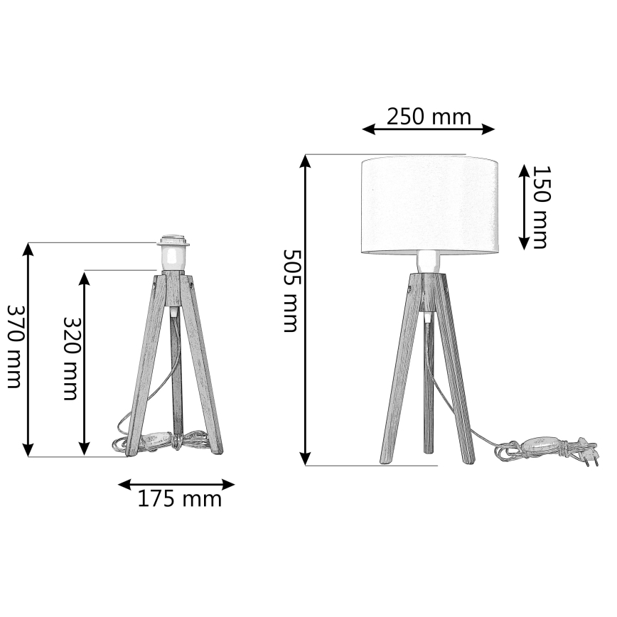 Stolná lampa HELEN 1xE27/15W/230V krémová/zlatá/borovica