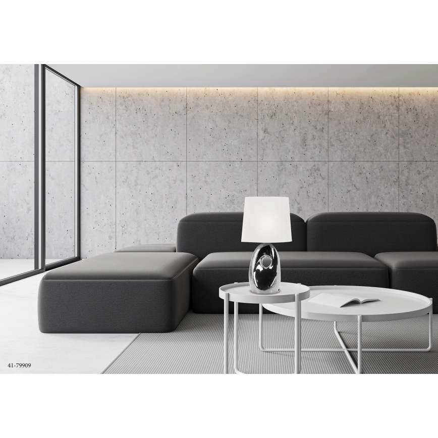 Stolná lampa HIERRO 1xE27/60W/230V biela/lesklý chróm