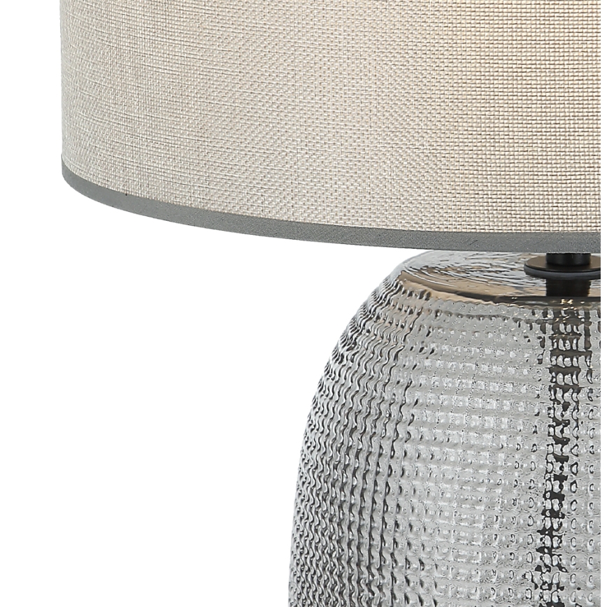 Stolná lampa JENIFER 1xE27/40W/230V sivá/dymová