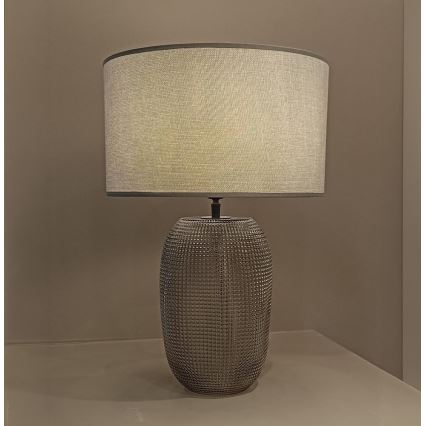 Stolná lampa JENIFER 1xE27/40W/230V sivá/dymová