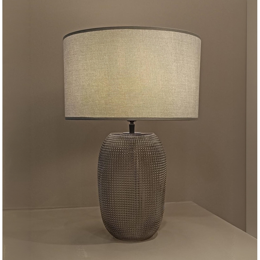 Stolná lampa JENIFER 1xE27/40W/230V sivá/dymová