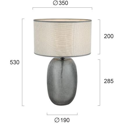 Stolná lampa JENIFER 1xE27/40W/230V sivá/dymová