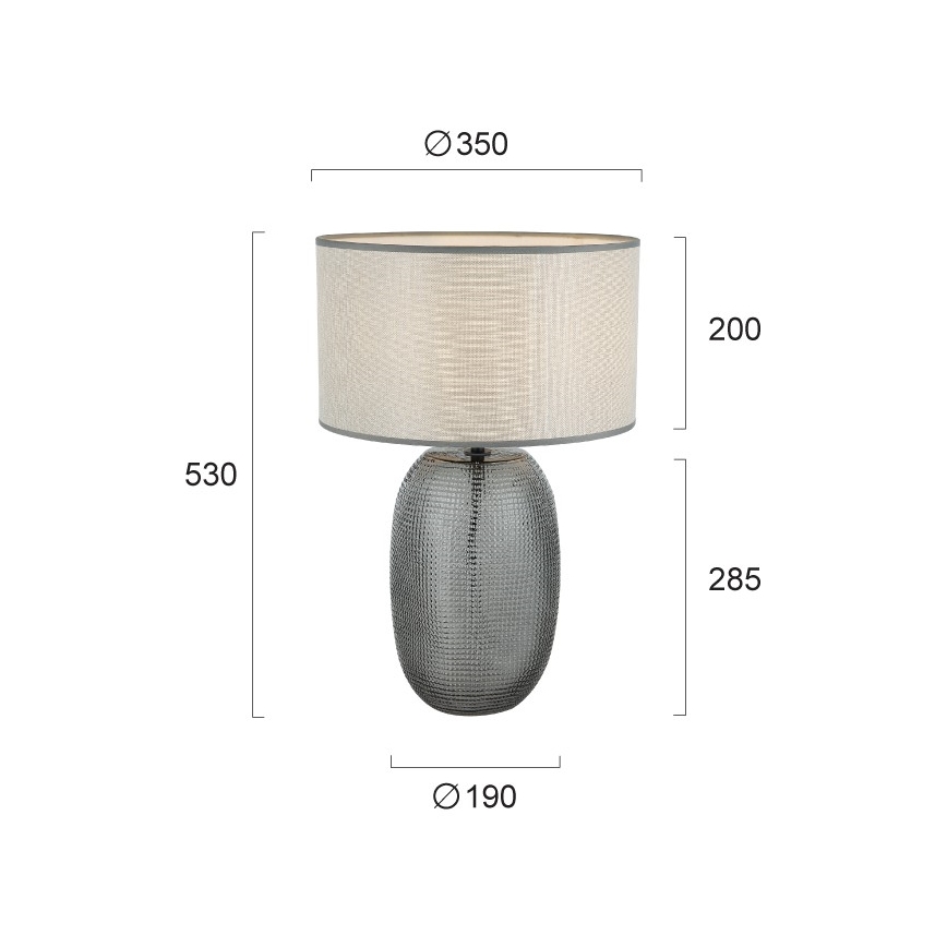 Stolná lampa JENIFER 1xE27/40W/230V sivá/dymová