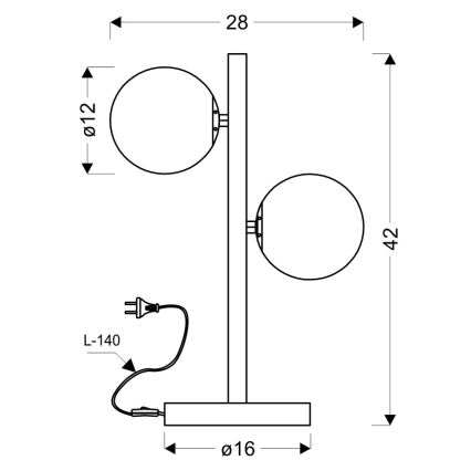 Stolná lampa KAMA 2xG9/28W/230V