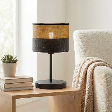 Stolná lampa KARBON 1xE27/15W/230V čierna/hnedá