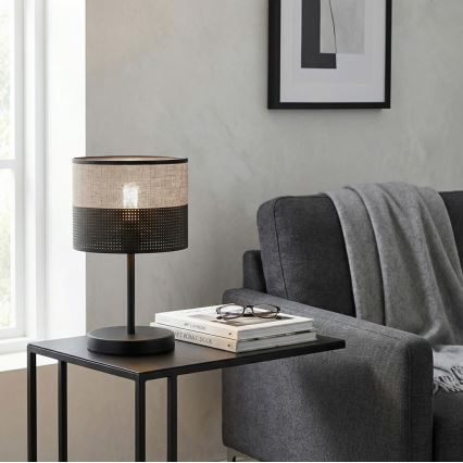 Stolná lampa KARBON 1xE27/15W/230V čierna/šedá