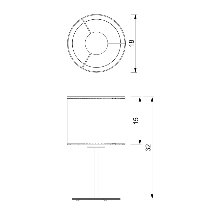 Stolná lampa LOFT SHADE 1xE27/60W/230V pr. 18 cm biela/zlatá