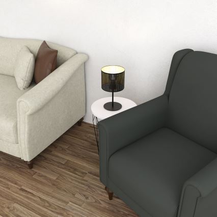 Stolná lampa LOFT SHADE 1xE27/60W/230V pr. 18 cm čierna/zlatá