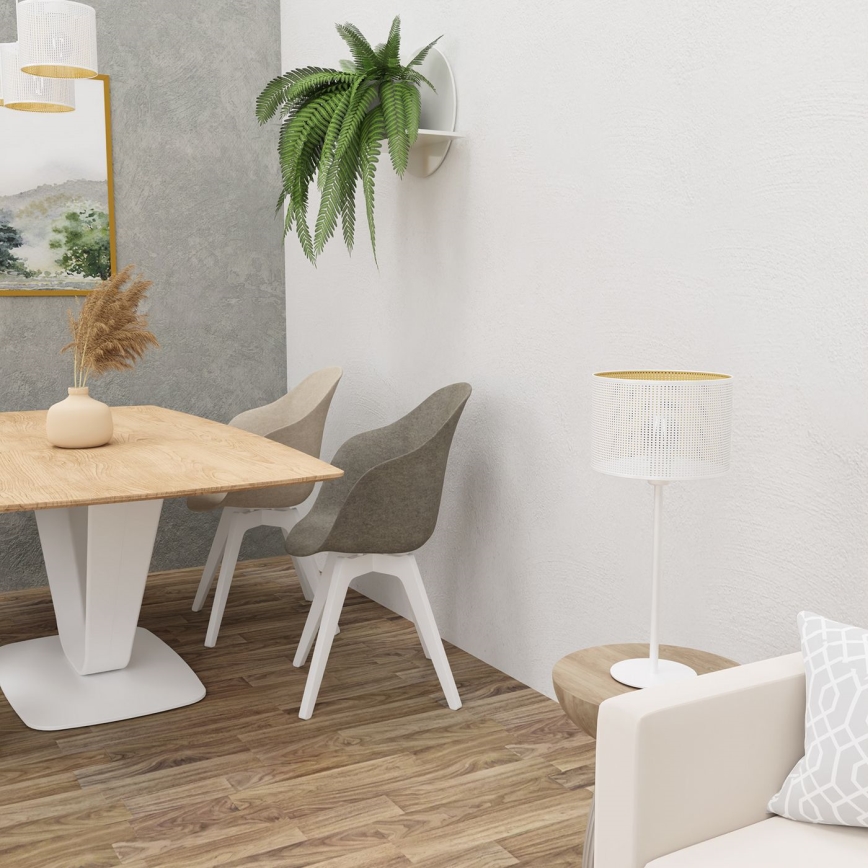 Stolná lampa LOFT SHADE 1xE27/60W/230V pr. 25 cm biela/zlatá