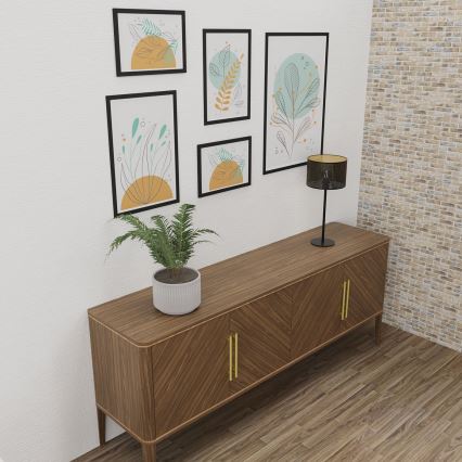 Stolná lampa LOFT SHADE 1xE27/60W/230V pr. 25 cm čierna/zlatá