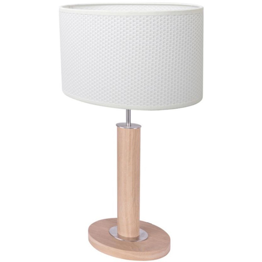 Stolná lampa MERCEDES 1xE27/40W/230V 46 cm biela/dub
