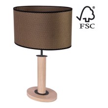 Stolná lampa MERCEDES 1xE27/40W/230V 46 cm hnedá/dub – FSC certifikované