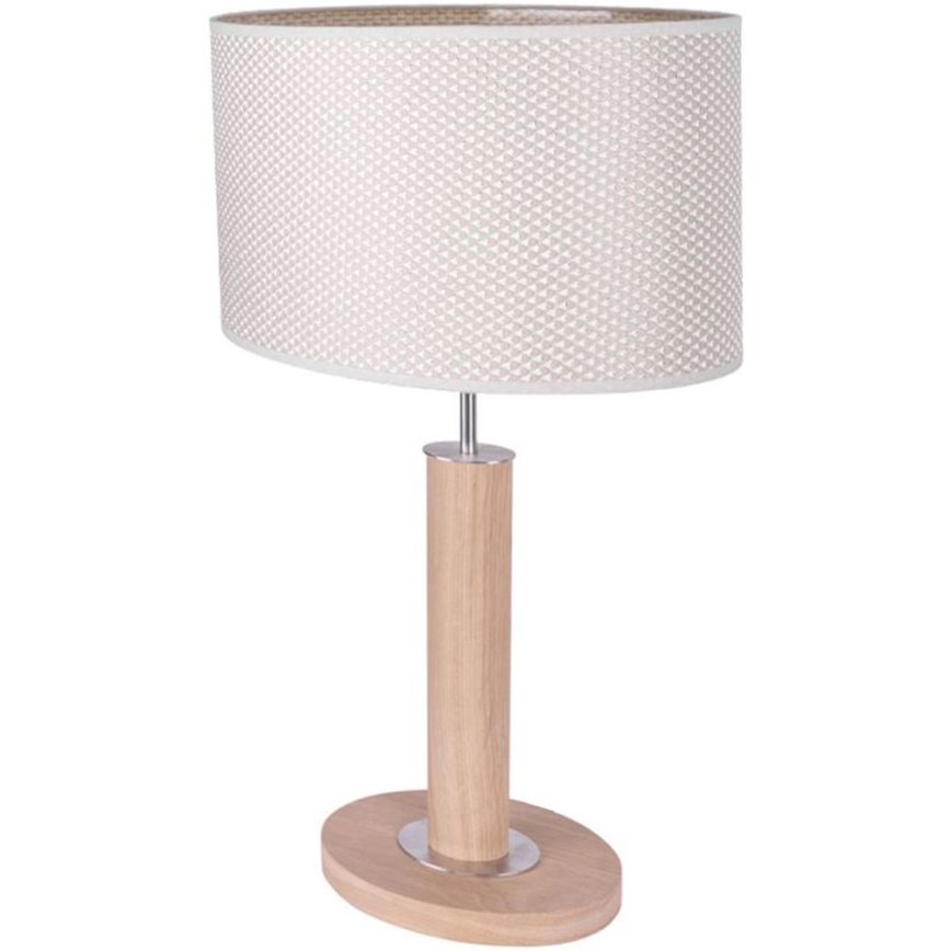 Stolná lampa MERCEDES 1xE27/40W/230V 46 cm krémová/dub