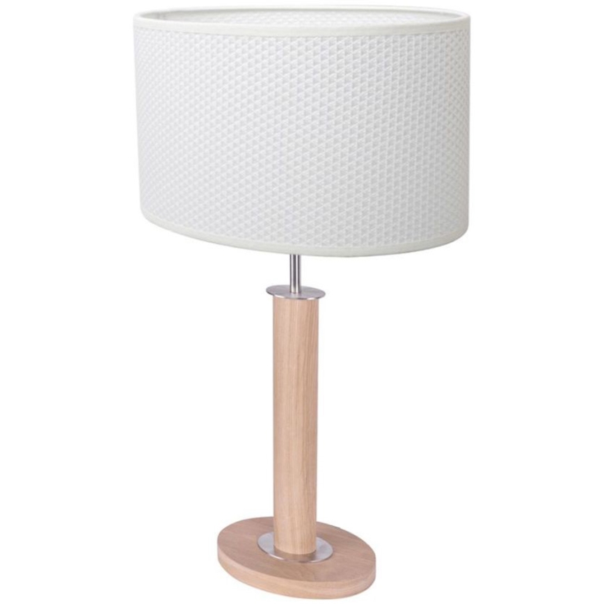 Stolná lampa MERCEDES 1xE27/40W/230V 60 cm biela/dub