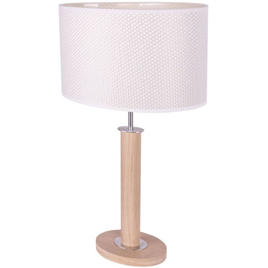 Stolná lampa MERCEDES 1xE27/40W/230V 60 cm krémová/dub