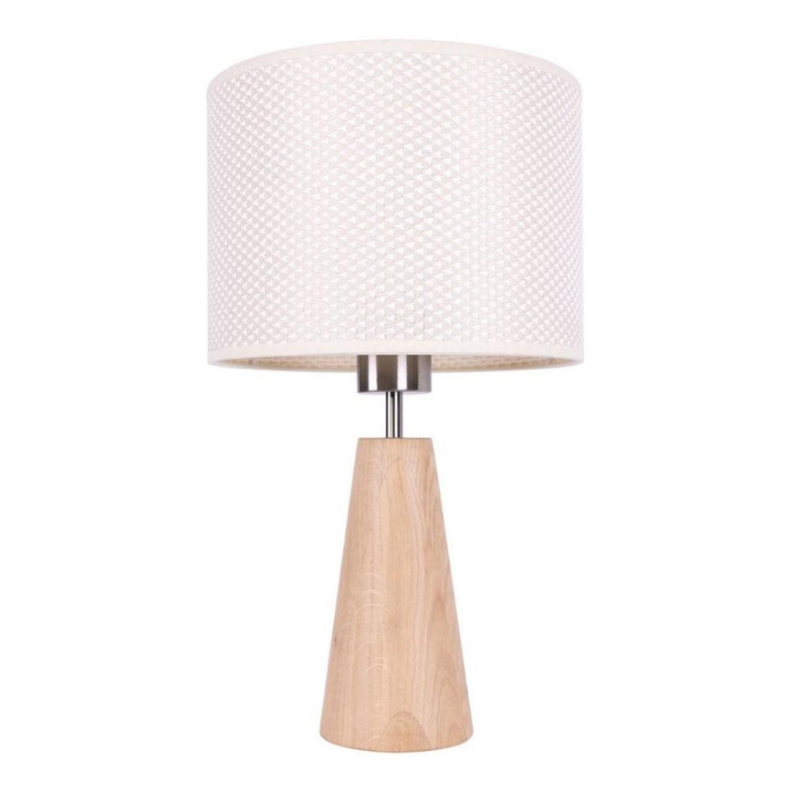 Stolná lampa MERCEDES 1xE27/40W/230V pr. 43 cm krémová/dub