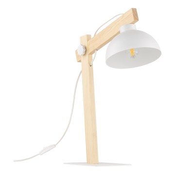 Stolná lampa OSLO 1xE27/15W/230V borovica/biela
