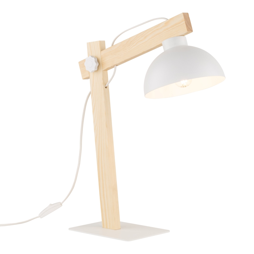 Stolná lampa OSLO 1xE27/15W/230V borovica/biela