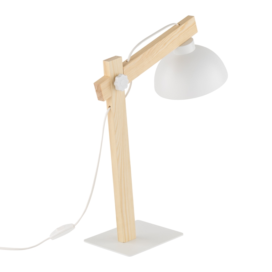 Stolná lampa OSLO 1xE27/15W/230V borovica/biela