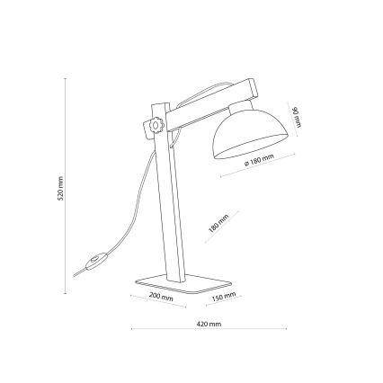 Stolná lampa OSLO 1xE27/15W/230V orech/hnedá