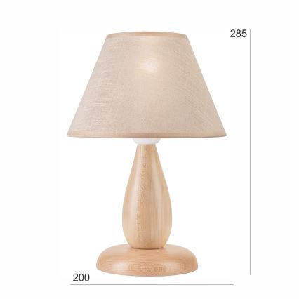 Stolná lampa PERA 1xE27/60W/230V béžová/buk