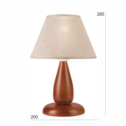 Stolná lampa PERA 1xE27/60W/230V hnedá/buk