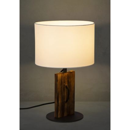 Stolná lampa PINUS 1xE27/40W/230V biela/drevo