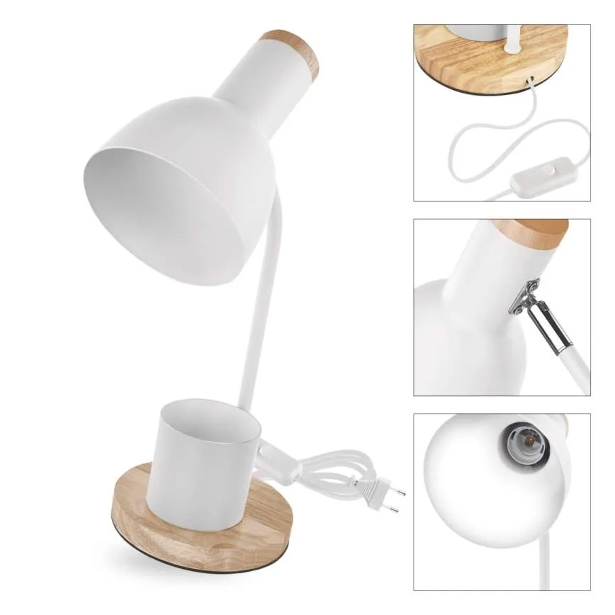 Stolná lampa POPPY 1xE27/25W/230V biela